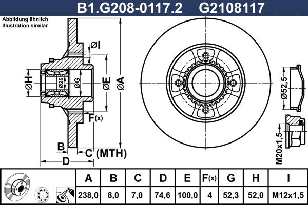Galfer B1.G208-0117.2 - Тормозной диск autosila-amz.com