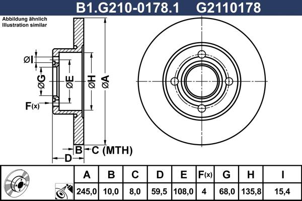 Galfer B1.G210-0178.1 - Тормозной диск autosila-amz.com