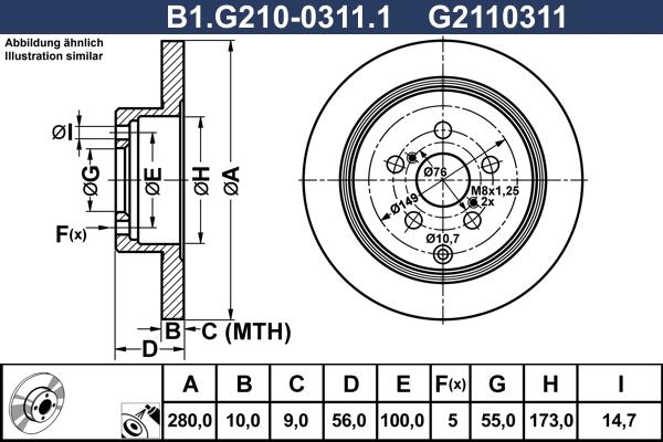 Galfer B1.G210-0311.1 - Тормозной диск autosila-amz.com