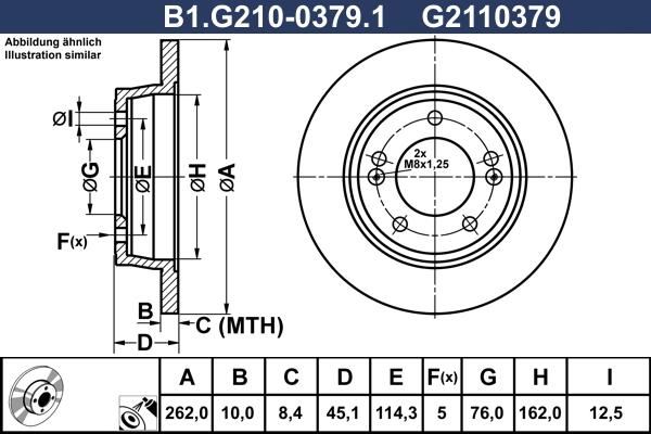 Galfer B1.G210-0379.1 - Тормозной диск autosila-amz.com