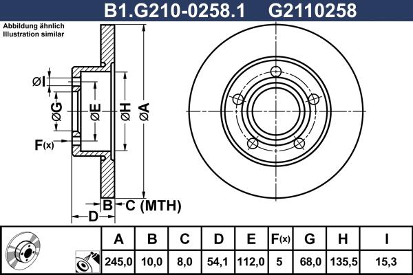Galfer B1.G210-0258.1 - Тормозной диск autosila-amz.com
