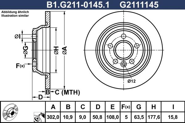 Galfer B1.G211-0145.1 - Тормозной диск autosila-amz.com