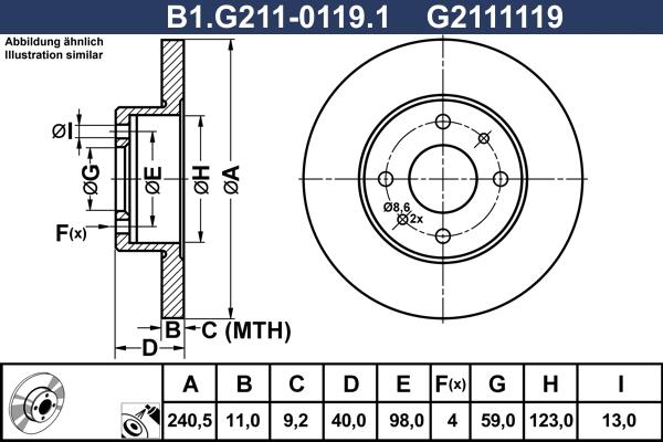 Galfer B1.G211-0119.1 - Тормозной диск autosila-amz.com
