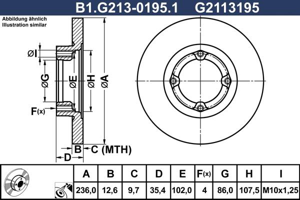 Galfer B1.G213-0195.1 - Тормозной диск autosila-amz.com