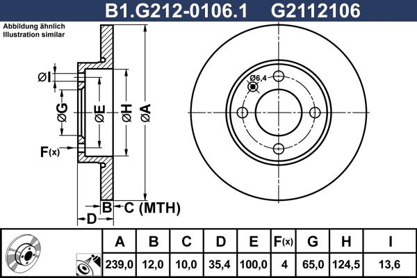 Galfer B1.G212-0106.1 - Тормозной диск autosila-amz.com