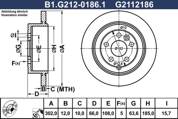 Galfer B1.G212-0186.1 - Тормозной диск autosila-amz.com