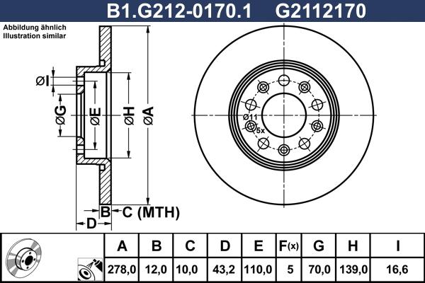 Galfer B1.G212-0170.1 - Тормозной диск autosila-amz.com