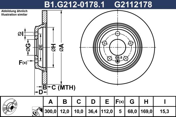 Galfer B1.G212-0178.1 - Тормозной диск autosila-amz.com