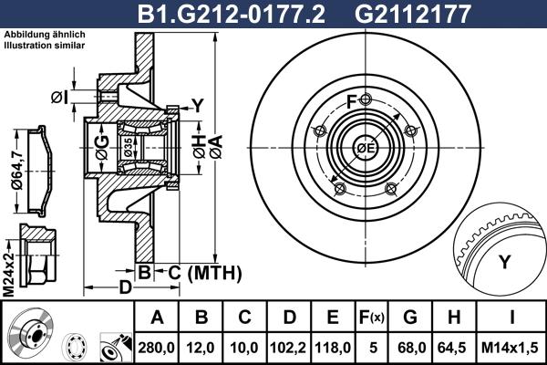 Galfer B1.G212-0177.2 - Тормозной диск autosila-amz.com