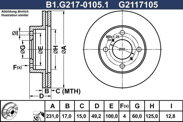 Galfer B1.G217-0105.1 - Тормозной диск autosila-amz.com