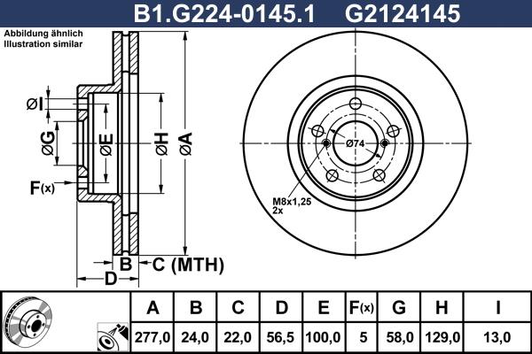Galfer B1.G224-0145.1 - Тормозной диск autosila-amz.com