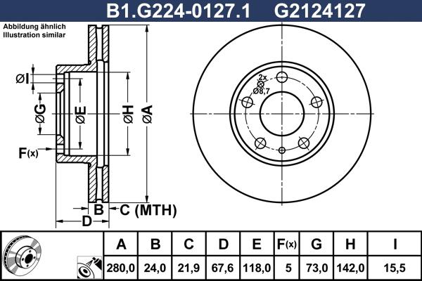 Galfer B1.G224-0127.1 - Тормозной диск autosila-amz.com