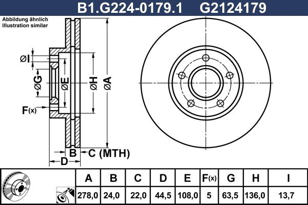 Galfer B1.G224-0179.1 - Тормозной диск autosila-amz.com