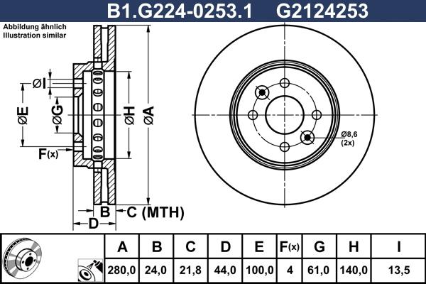 Galfer B1.G224-0253.1 - Тормозной диск autosila-amz.com