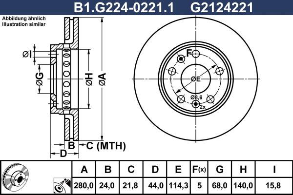 Galfer B1.G224-0221.1 - Тормозной диск autosila-amz.com