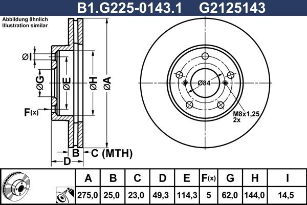 Galfer B1.G225-0143.1 - Тормозной диск autosila-amz.com