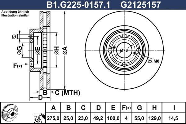 Galfer B1.G225-0157.1 - Тормозной диск autosila-amz.com