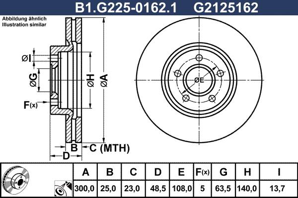 Galfer B1.G225-0162.1 - Тормозной диск autosila-amz.com