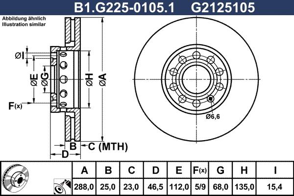 Galfer B1.G225-0105.1 - Тормозной диск autosila-amz.com