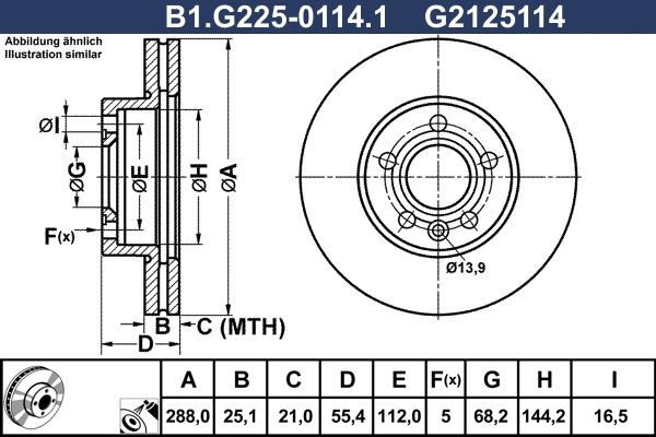 Galfer B1.G225-0114.1 - Тормозной диск autosila-amz.com