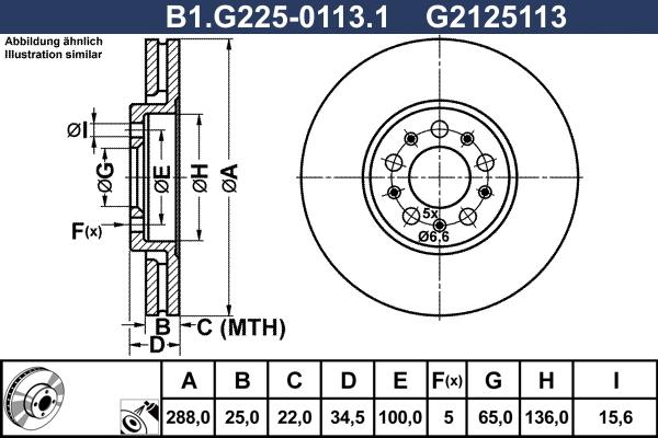 Galfer B1.G225-0113.1 - Диск торм. VW GOLF IV,BORA,NEW BEETLE/SKODA OCTAVIA autosila-amz.com