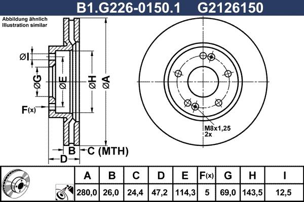 Galfer B1.G226-0150.1 - Тормозной диск autosila-amz.com