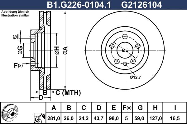 Galfer B1.G226-0104.1 - Тормозной диск autosila-amz.com