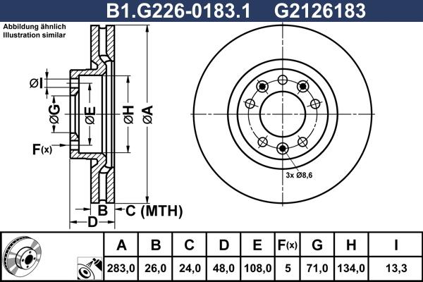 Galfer B1.G226-0183.1 - Тормозной диск autosila-amz.com