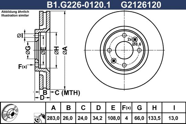 Galfer B1.G226-0120.1 - Тормозной диск autosila-amz.com