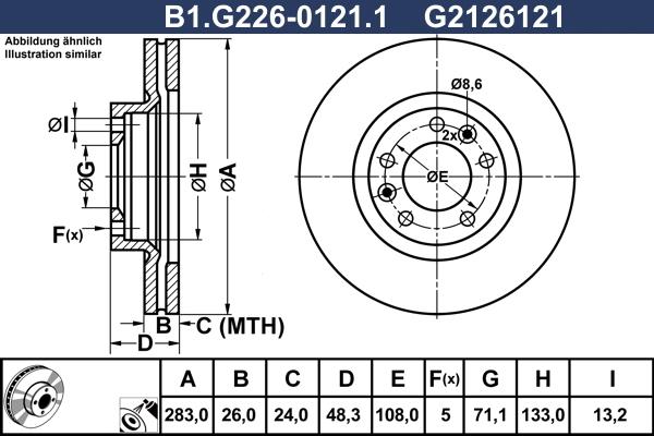Galfer B1.G226-0121.1 - Тормозной диск autosila-amz.com