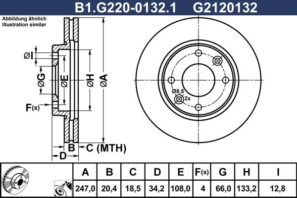 Galfer B1.G220-0132.1 - Тормозной диск autosila-amz.com