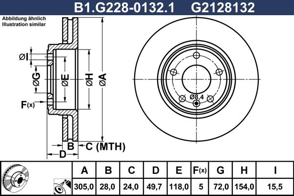 Galfer B1.G228-0132.1 - Тормозной диск autosila-amz.com