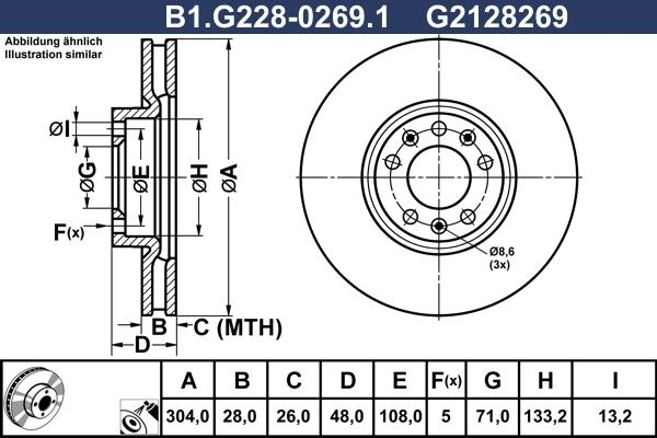 Galfer B1.G228-0269.1 - Тормозной диск autosila-amz.com