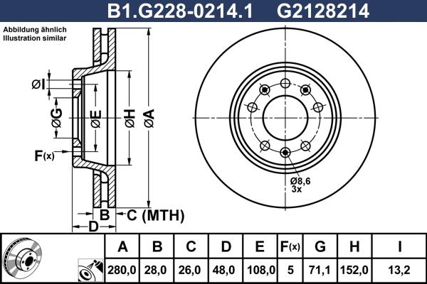 Galfer B1.G228-0214.1 - Тормозной диск autosila-amz.com