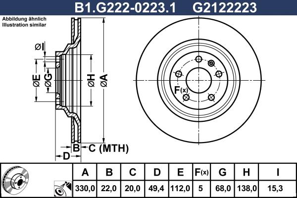 Galfer B1.G222-0223.1 - Тормозной диск autosila-amz.com