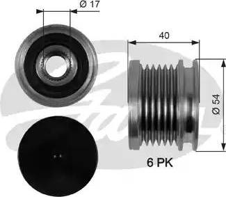 Gates OAP7099 - Шкив генератора, муфта autosila-amz.com