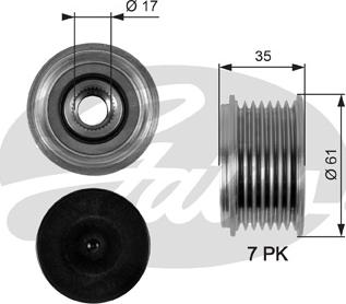 Gates OAP7095 - Шкив генератора, муфта autosila-amz.com