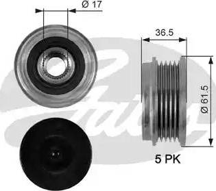 Gates OAP7096 - Шкив генератора, муфта autosila-amz.com