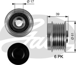 Gates OAP7042 - Шкив генератора, муфта autosila-amz.com