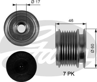 Gates OAP7056 - Шкив генератора, муфта autosila-amz.com