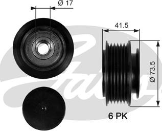 Gates OAP7068 - Шкив генератора, муфта autosila-amz.com