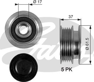 Gates OAP7067 - Шкив генератора, муфта autosila-amz.com