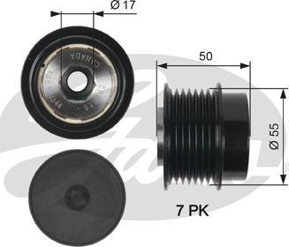 Gates OAP7017 - Шкив генератора, муфта autosila-amz.com