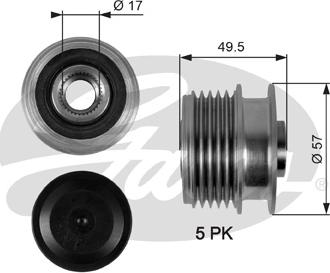 Gates OAP7089 - Шкив генератора, муфта autosila-amz.com