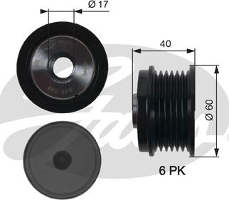 Gates OAP7154 - Шкив генератора, муфта autosila-amz.com