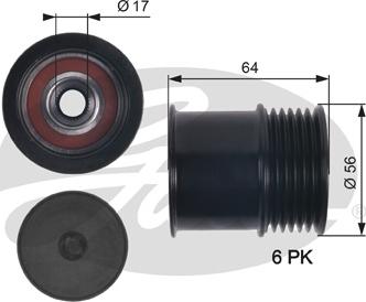 Gates OAP7151 - Шкив генератора, муфта autosila-amz.com