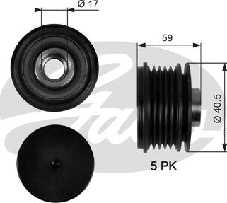 Gates OAP7107 - Шкив генератора, муфта autosila-amz.com