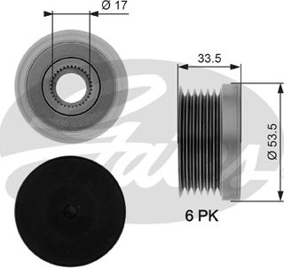 Gates OAP7111 - Шкив генератора, муфта autosila-amz.com