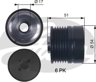 Gates OAP7118 - Шкив генератора, муфта autosila-amz.com