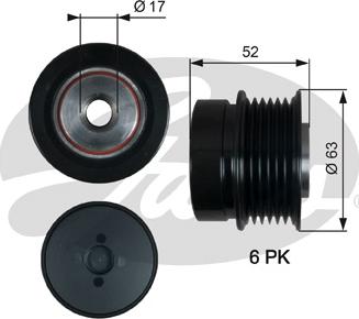 Gates OAP7187 - Шкив генератора, муфта autosila-amz.com